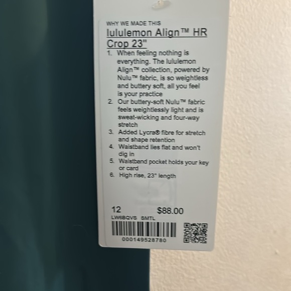 NWT LULULEMON ALIGN HR CROP 23’’ - Picture 11 of 13